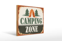 Holzschild Camping 40x30cm Camping Zone
