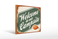 Holzschild Camping 40x30cm welcome to our Campsite