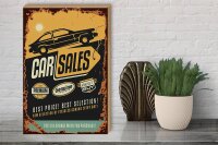 Holzschild Retro 30x40cm Car Sales best price Auto