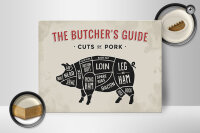 Holzschild Schwein 40x30cm Pork cuts Metzgerei Fleisch