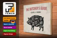 Holzschild Schwein 40x30cm Pork cuts Metzgerei Fleisch