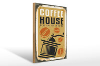 Holzschild Retro 30x40cm Kaffee Coffee House best in town