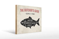Holzschild Fisch 30x40cm cuts of fish Metzgerei