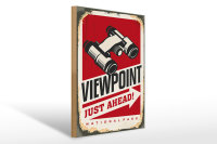 Holzschild Retro 40x30cm Viewpoint just ahead Adventure