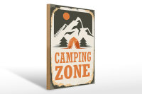 Holzschild Camping 30x40cm Camping Zone Outdoor