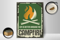Holzschild Camping 30x40cm campfire life is better