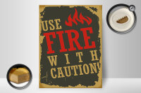 Holzschild Camping 30x40cm use fire with caution