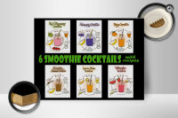 Holzschild Alkohol 40x30cm 6 smoothie cocktails recipes