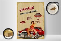 Holzschild Pinup Retro 30x40cm Garage Service Repair Auto