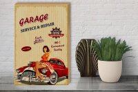Holzschild Pinup Retro 30x40cm Garage Service Repair Auto