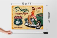 Holzschild Pinup 40x30cm Retro diner burgers beer