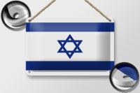 Blechschild Flagge Israels 18x12cm Flag of Israel Dekoration