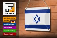 Blechschild Flagge Israels 18x12cm Flag of Israel Dekoration
