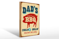 Holzschild Retro 30x40cm dad`s world famous BBQ grillin