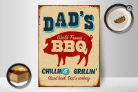 Holzschild Retro 30x40cm dad`s world famous BBQ grillin