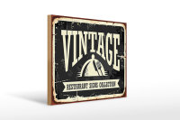 Holzschild Retro 40x30cm Vintage Restaurant Essen