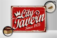 Holzschild Retro 40x30cm City Tavern since 1875 Alkohol