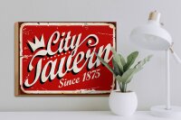Holzschild Retro 40x30cm City Tavern since 1875 Alkohol