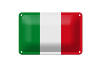 Blechschild Flagge Italiens 18x12cm Flag of Italy Dekoration