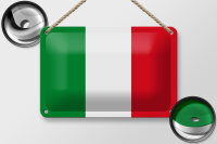 Blechschild Flagge Italiens 18x12cm Flag of Italy Dekoration