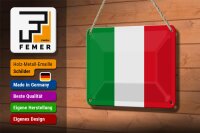 Blechschild Flagge Italiens 18x12cm Flag of Italy Dekoration