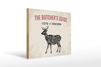 Holzschild Reh 40x30cm cuts of Venison Metzgerei