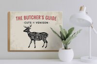 Holzschild Reh 40x30cm cuts of Venison Metzgerei