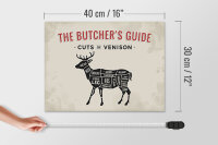 Holzschild Reh 40x30cm cuts of Venison Metzgerei