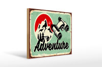 Holzschild Retro 40x30cm Adventure Abenteuer Outdoor