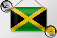 Blechschild Flagge Jamaikas 18x12cm flag of Jamaica Dekoration