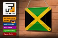 Blechschild Flagge Jamaikas 18x12cm flag of Jamaica Dekoration