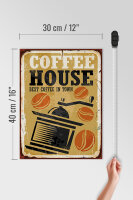 Holzschild Vintage 30x40cm Kaffee Coffee best in town