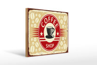 Holzschild Retro 40x30cm Kaffee Coffee Shop