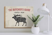 Holzschild Elch 40x30cm cuts of Elk Metzgerei