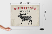 Holzschild Elch 40x30cm cuts of Elk Metzgerei