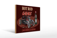 Holzschild Auto 40x30cm hot rod Garage car service repair