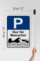 Holzschild Hinweis 30x40cm Parkschild Nur für Besucher