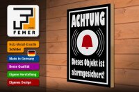 Holzschild Hinweis 30x40cm Achtung Objekt alarmgesichert
