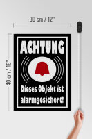 Holzschild Hinweis 30x40cm Achtung Objekt alarmgesichert