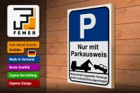 Holzschild Parken 30x40cm Parkplatzschild mit Parkausweis