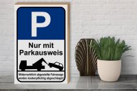 Holzschild Parken 30x40cm Parkplatzschild mit Parkausweis