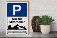 Holzschild Parken 30x40cm Parkplatzschild nur Mitarbeiter