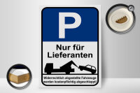 Holzschild Parken 30x40cm Parkplatzschild nur Lieferanten