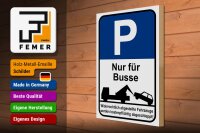 Holzschild Parken 30x40cm Parkplatzschild P nur für Busse