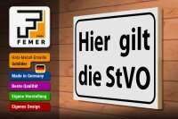 Holzschild Hinweis 40x30cm hier gilt StVO Verkehrsschild