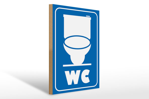 Holzschild Hinweis 30x40cm WC Piktogramm Toilette