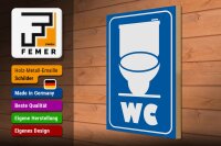 Holzschild Hinweis 30x40cm WC Piktogramm Toilette