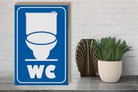 Holzschild Hinweis 30x40cm WC Piktogramm Toilette