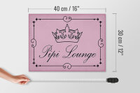 Holzschild Hinweis 40x30cm Pipi Lounge Toilette Krone rosa