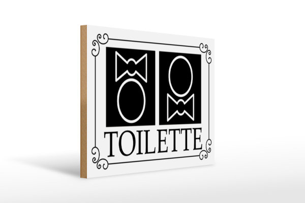 Holzschild Toilette 40x30cm WC Piktogramm Dekoration